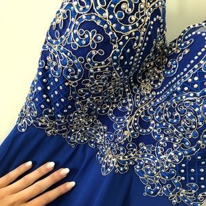 Royal Blue Prom Dress size Small worn once!!